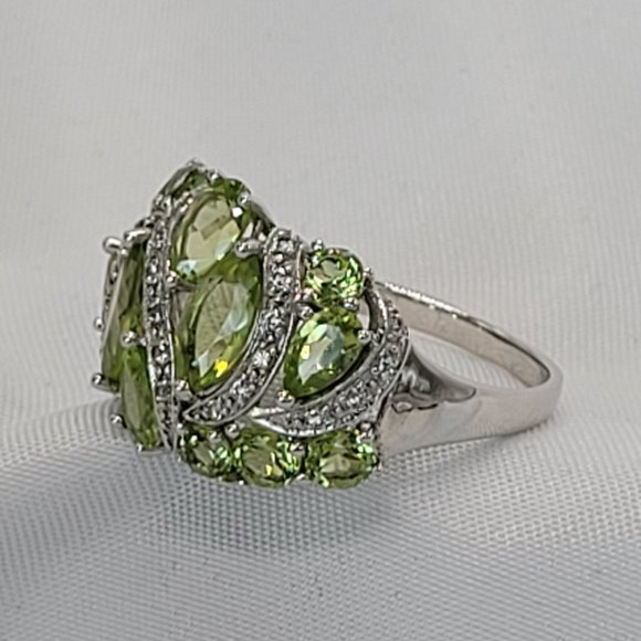 JTV Jewelry Nwot Womens Sterling Silver Peridot And Topaz Ring
